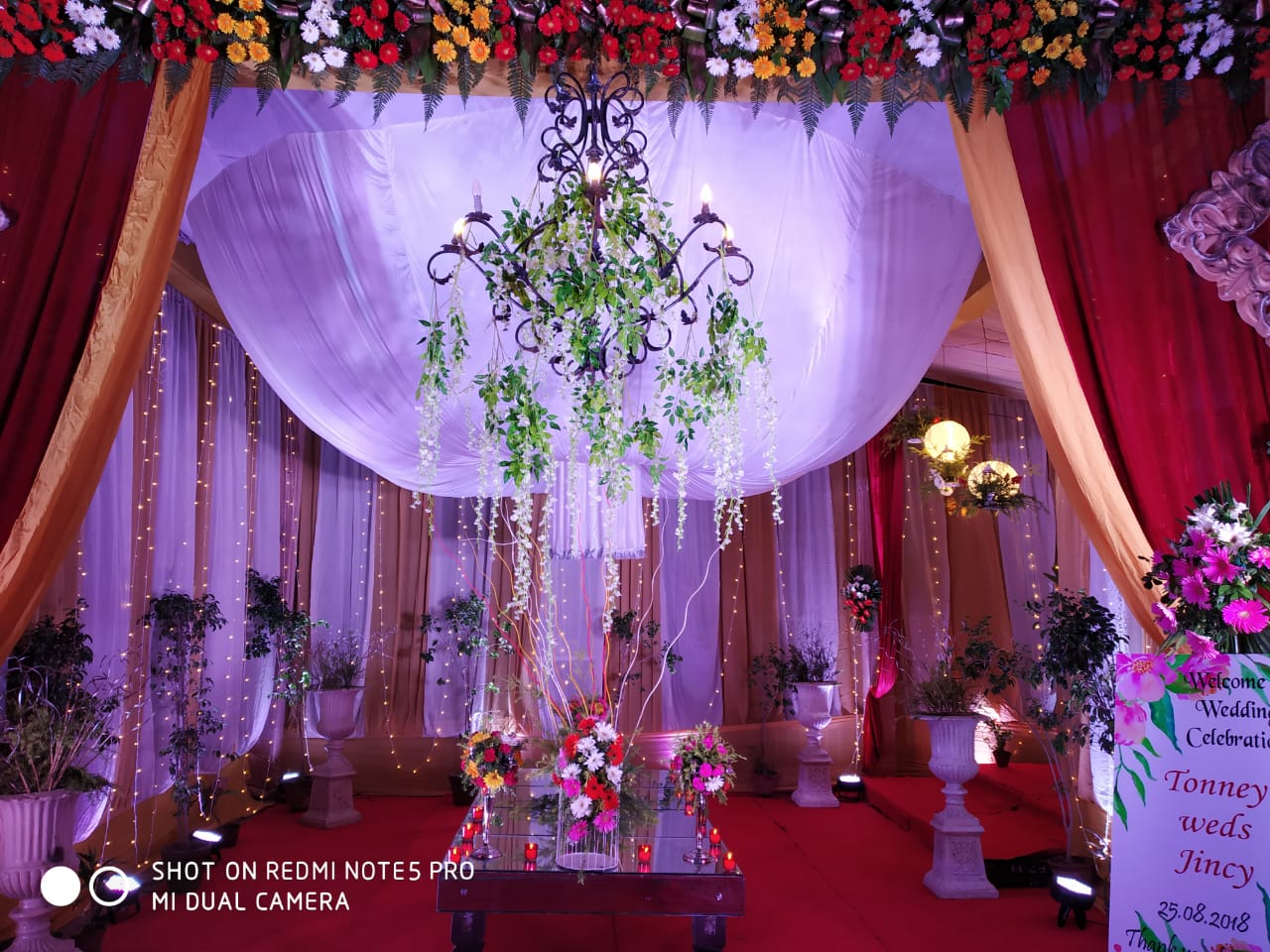 Fabric & Flower Decoration For Wedding Party