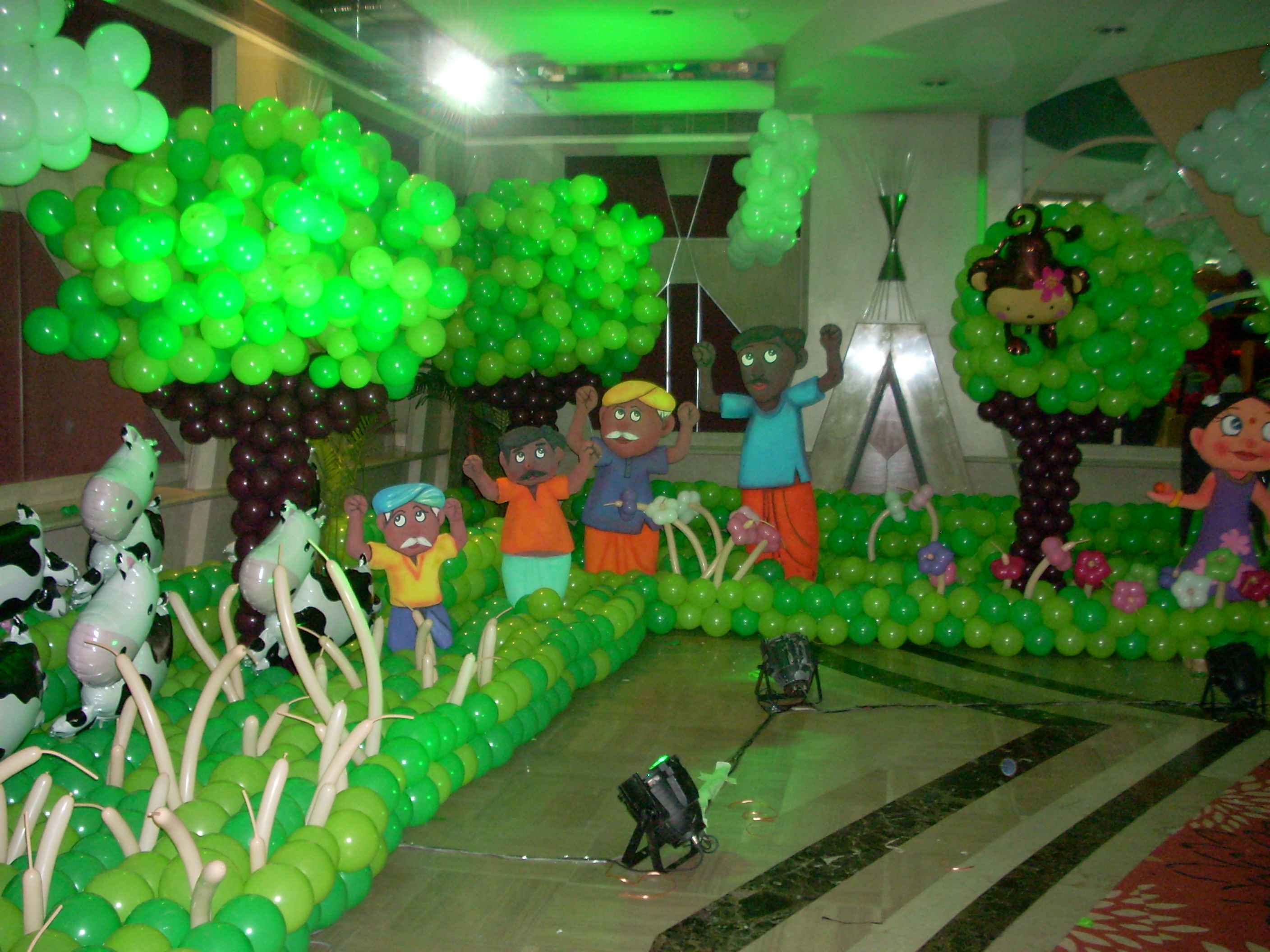 Chota Bheem Party Area Balloons Decoration Ideas Birthday Oye